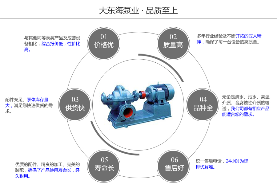 大東海泵業(yè)單級(jí)雙吸清水泵質(zhì)量保證圖